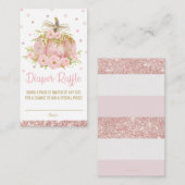 Chic Pink Pumpkin Baby Shower Girl Diaper Raffel Begleitkarte (Vorne/Hinten)
