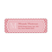Chic Pink Quatrefolie Monogramm mit Name (Vorne)