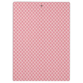 Chic Pink Quatrefolie Monogramm mit Name Klemmbrett (Rückseite)