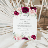 Chic Pink Raspberry Blush Pink Blumenzange Einladung