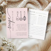 Chic Pink Recipe Keepsake Bridal Shower Begleitkarte