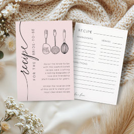 Chic Pink Recipe Keepsake Bridal Shower Begleitkarte