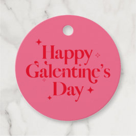 Chic Pink Red Sparkle Happy Galentines Day Geschenkanhänger