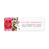 Chic Pink & Red Watercolor Rücksendeadresse (Vorne)