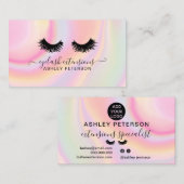 Chic pink Regenbogen unicorn Marmor Wimpern Visitenkarte (Vorne/Hinten)