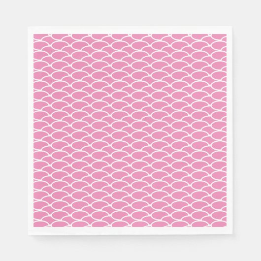 Chic Pink Repetier Geometric Ocean Waves Muster Serviette (Vorderseite)