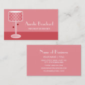 Chic Pink Retro Quarterfolie Lampe Innenarchitekti Visitenkarte (Vorne/Hinten)