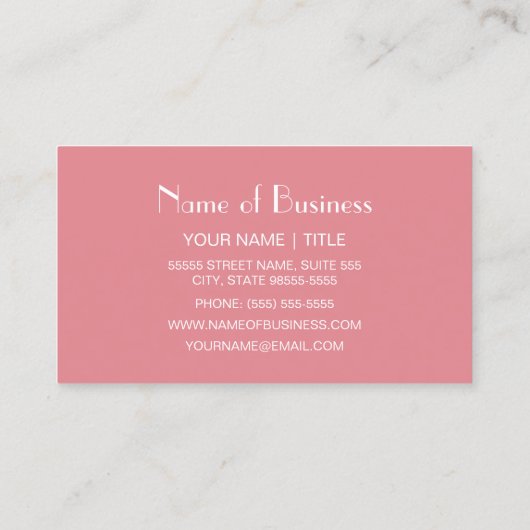 Chic Pink Retro Quarterfolie Lampe Innenarchitekti Visitenkarte (Rückseite)