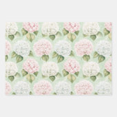 Chic Pink Romantic Blue White Floral Brautparty Geschenkpapier Set (Vorderseite 3)