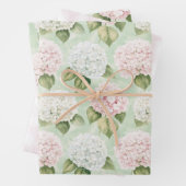 Chic Pink Romantic Blue White Floral Brautparty Geschenkpapier Set (Beispiel)