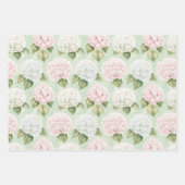 Chic Pink Romantic Blue White Floral Brautparty Geschenkpapier Set (Vorderseite)