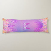 Chic pink rosa Rosa Einhorn Tropfröhre Glitzer Mon Seitenschläferkissen (Rückseite)