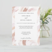 Chic Pink Rose Abstract Wedding Einladung (Stehend Vorderseite)