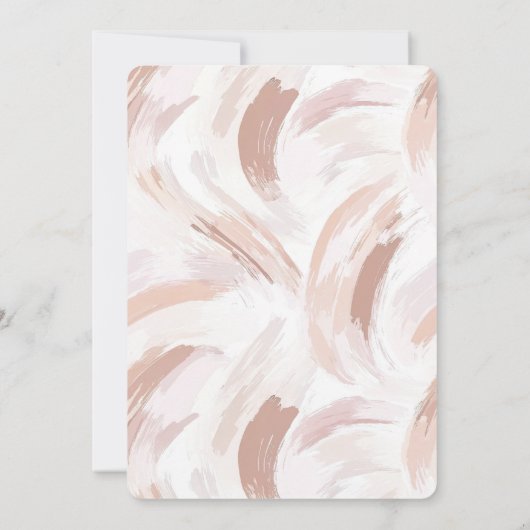 Chic Pink Rose Abstract Wedding Einladung (Rückseite)