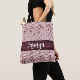 Chic Pink Rose Blush Glittery MarmorPersönlich ang Tasche