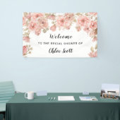Chic Pink Rose Brautparty Willkommensbanner Banner (Messeveranstaltung)