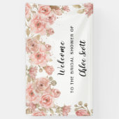 Chic Pink Rose Brautparty Willkommensbanner Banner (Vertikal)