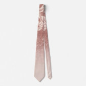 Chic Pink Rose Gold Floral Zeichnend Glitzer Ombre Krawatte (Vorderseite)