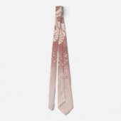 Chic Pink Rose Gold Floral Zeichnend Glitzer Ombre Krawatte (Rückseite)
