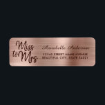 Chic Pink Rose Gold Metallfolie Sparkle Miss an Mr<br><div class="desc">Blush Pink Rose Gold Foil Sparkle Miss an Frau Label</div>