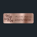 Chic Pink Rose Gold Metallfolie Sparkle Miss an Mr<br><div class="desc">Blush Pink Rose Gold Foil Sparkle Miss an Frau Label</div>