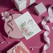 Chic Pink Rose Peony Elegante Hochzeit Einladung