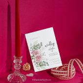 Chic Pink Rose Peony Elegante Hochzeit Einladung