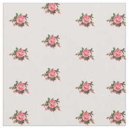 Chic Pink Roses and Stripes Fabric Stoff