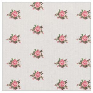 Chic Pink Roses and Stripes Fabric Stoff