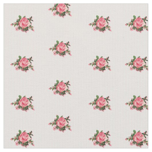 Chic Pink Roses and Stripes Fabric Stoff (Nahaufnahme)