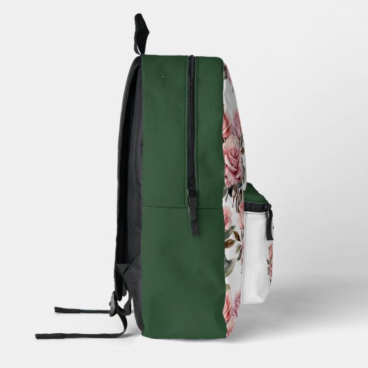 Chic Pink Roses Bedruckter Rucksack (Links)