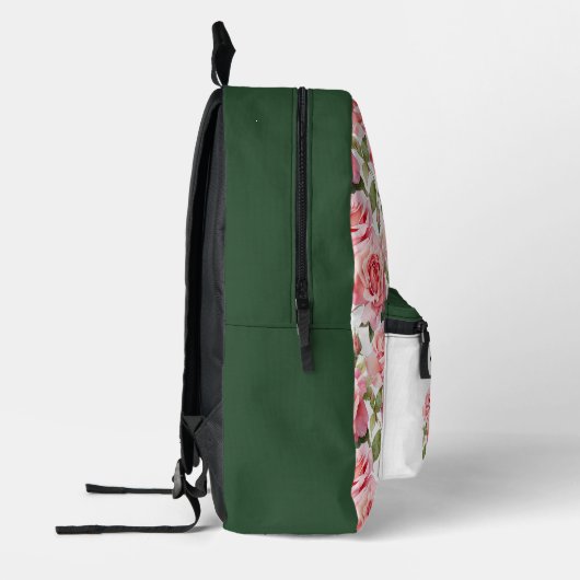 Chic Pink Roses Bedruckter Rucksack (Links)