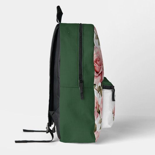 Chic Pink Roses Bedruckter Rucksack (Links)