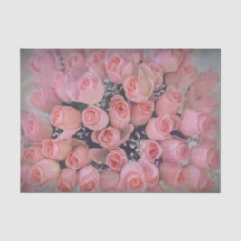 Chic Pink Roses Bouquet Land Vintag Seidenpapier