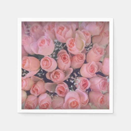 Chic Pink Roses Bouquet Land Vintag Serviette (Vorderseite)