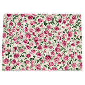 Chic Pink Roses Brautparty Große Geschenktüte (Vorderseite)