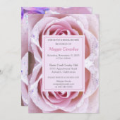 Chic Pink Rose's Bridal Dusche Einladung (Vorne/Hinten)