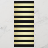 Chic Pink Roses & Gold Black Stripes Hochzeit Menükarte (Rückseite)