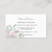 Chic Pink Roses Imitate Gold Strip Interieur Visitenkarte (Rückseite)