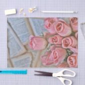 Chic Pink Roses Land Rustikal Vintag Seidenpapier (Handwerk)