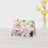 Chic Pink Roses Wedding Note Card Karte (Gelbe Blume)