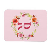 Chic Pink, Rot und Orange Wasserfarbe Blumenregen Magnet (Horizontal)