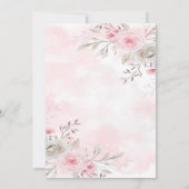 Chic Pink Sage Peony Deer Antlers Brautparty Einladung (Rückseite)