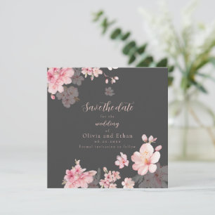 Chic Pink Sakura Blume Save the Date Einladung