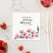 Chic Pink Sakura Botanisches Brautparty Serviette (Beispiel)