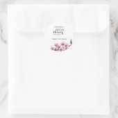 Chic Pink Sakura Floral Brautparty Vielen Dank Runder Aufkleber (Tasche)