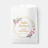 Chic PInk Sakura Flowers 21st Birthday Favor Bags Geschenktütchen (Vorderseite)