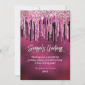 Chic pink schwarze Glitzer Tropfen Weihnachten Neu (Vorderseite)