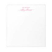 Chic Pink Script aus dem Schreibtisch mit eigenem  Notizblock (Vorderseite)