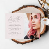 Chic Pink Script Foto Abschluss Magnetic Einladung